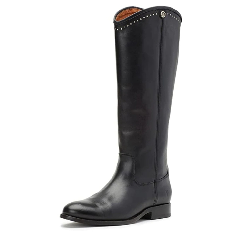 Frye Women's Melissa Button Stud Black Leather Boot US 6M